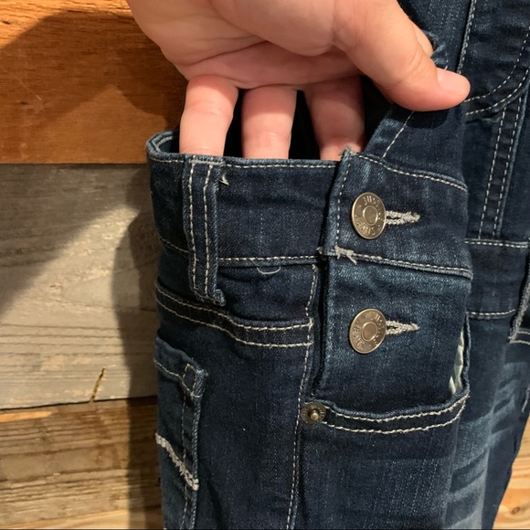 Justice Flip Sequin Distressed Cuff Ankle Overalls Size Girl's 10 - Picture 8 of 14